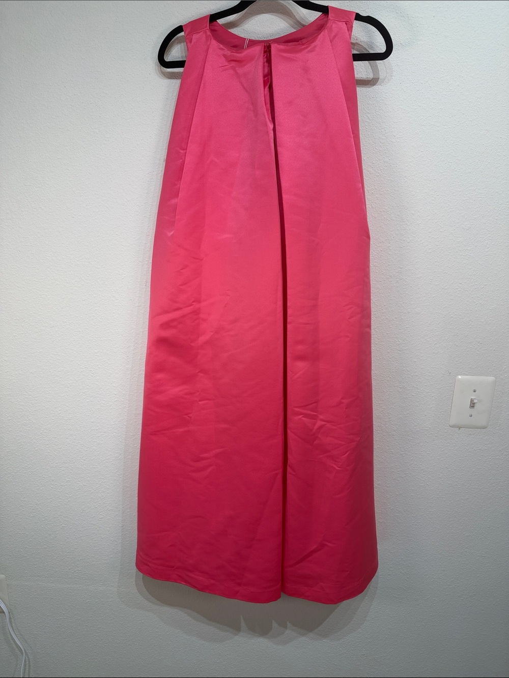 Trina Turk Baroness Cape Dress Pink Satin Belted Midi Size 6 NWT - Picture 4 of 11
